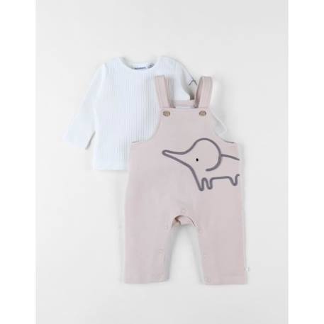 Set salopette + t-shirt, éléphant BEIGE+BEIGE 4 - vertbaudet enfant 