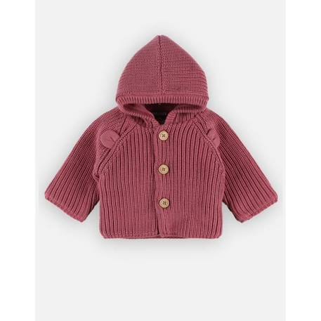 Mantelet en tricot, lie de vin ROUGE+ROUGE 4 - vertbaudet enfant 