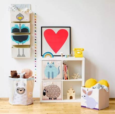 3 Sprouts - Cube de rangement Lapin - ELEMENTS FOR KIDS BEIGE 4 - vertbaudet enfant 