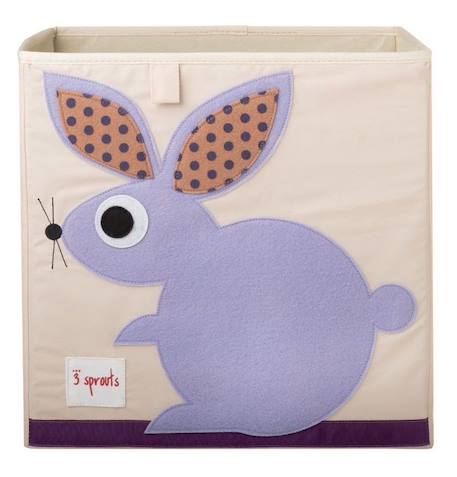 3 Sprouts - Cube de rangement Lapin - ELEMENTS FOR KIDS BEIGE 2 - vertbaudet enfant 