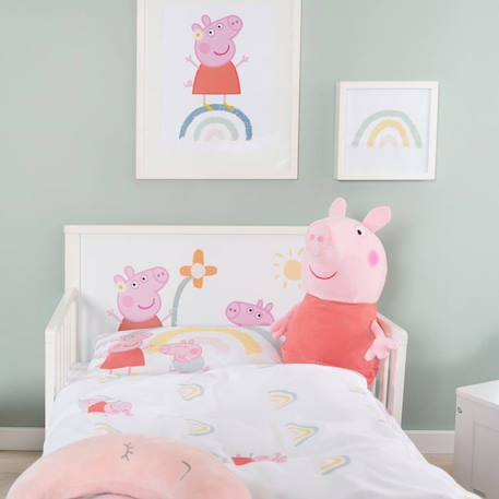 Parure de Lit pour Bébé et Enfant ROBA Peppa Pig - Housse de Couette 135x100 + Taie d'Oreiller 60x40 - Blanc / Bleu ROSE 4 - vertbaudet enfant 