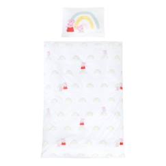 Linge de maison et décoration-Linge de lit bébé-Housse de couette-Parure de Lit pour Bébé et Enfant ROBA Peppa Pig - Housse de Couette 135x100 + Taie d'Oreiller 60x40 - Blanc / Bleu