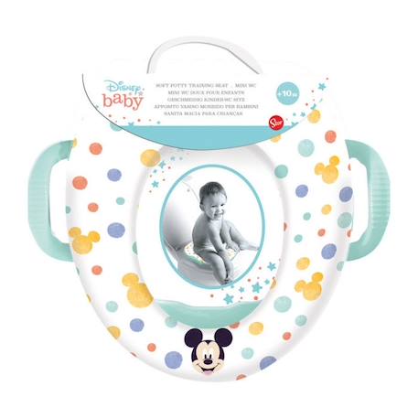 REDUCTEUR WC CONFORT AVEC POIGNEE MICKEY COOL BLANC 5 - vertbaudet enfant 