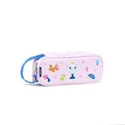 Trousse simple enfant - Chaton Princesse - Bleu - DRAEGER PARIS - Polyester recyclé et PVC - 23 x 5 x 9 cm  - vertbaudet enfant