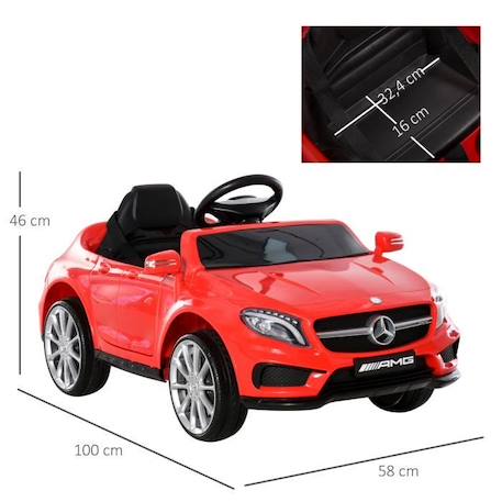 Voiture électrique pour enfants - HOMCOM - Mercedes GLA AMG - Rouge - 6V - Effets sonores et lumineux ROUGE 3 - vertbaudet enfant 