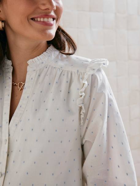 Blouse à volants grossesse et allaitement motifs plumetis écru 5 - vertbaudet enfant 