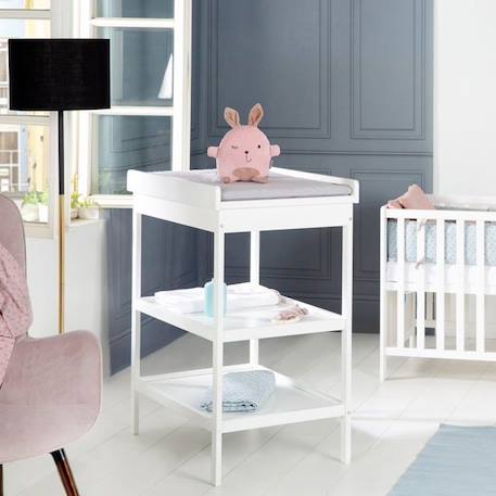 ROBA Table à Langer + Matelas à Langer Gris Piqué 'roba Style' - Laqué Blanc BLANC 2 - vertbaudet enfant 