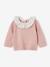 Pull à collerette imprimée fleurs bébé bleu chiné+mauve 4 - vertbaudet enfant 