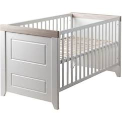 ROBA Lit Bébé Évolutif 70x140 Felicia - Réglable en Hauteur - Convertible - Blanc / Effet Bois  - vertbaudet enfant