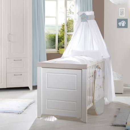 ROBA Lit Bébé Évolutif 70x140 Felicia - Réglable en Hauteur - Convertible - Blanc / Effet Bois BLANC 2 - vertbaudet enfant 