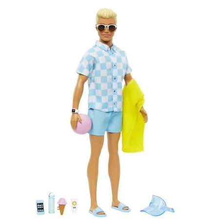 Barbie®-Ken® Plage-Poupée blonde short de bain et accessoires de plage HPL74 BLANC 2 - vertbaudet enfant 