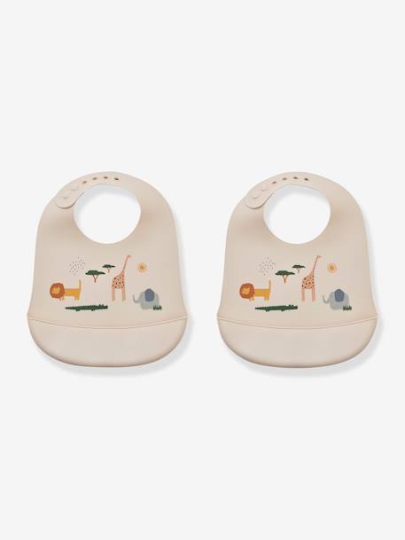 Lot 2 bavoirs Tilda en silicone - LIEWOOD écru 1 - vertbaudet enfant 