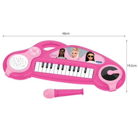 Piano électronique pour enfants Barbie avec effets lumineux et microphone - 24 touches ROSE 2 - vertbaudet enfant 