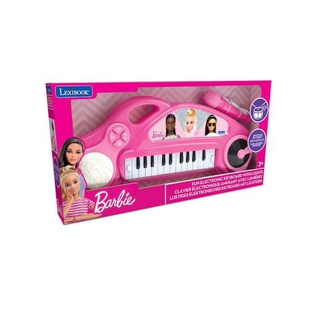 Piano électronique pour enfants Barbie avec effets lumineux et microphone - 24 touches ROSE 3 - vertbaudet enfant 