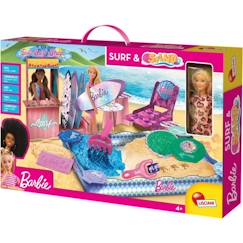 Jouet-Activités artistiques et musicales-Loisirs créatifs-Gommettes, collage et modelage-Coffret de sable magique - Barbie coffret Sand & Surf - LISCIANI