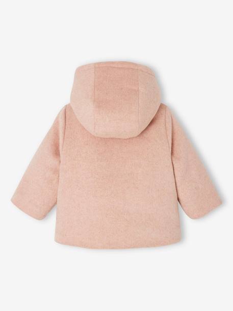 Manteau en drap de laine bébé gris chiné+rose 5 - vertbaudet enfant 