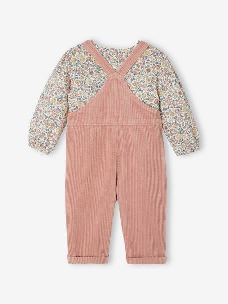 Ensemble blouse + salopette  bébé caramel+vieux rose 11 - vertbaudet enfant 