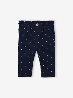 -Pantalon paperbag en velours bébé