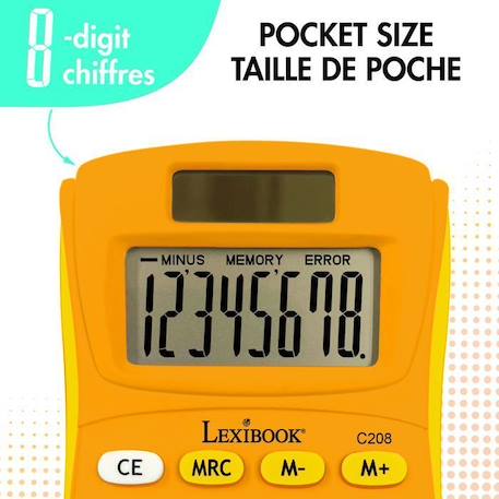 Calculatrice de Poche jaune 8 Chiffres avec Finition Rubber JAUNE 3 - vertbaudet enfant 