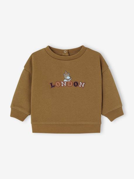 Sweat-shirt London bébé garçon olive 1 - vertbaudet enfant 