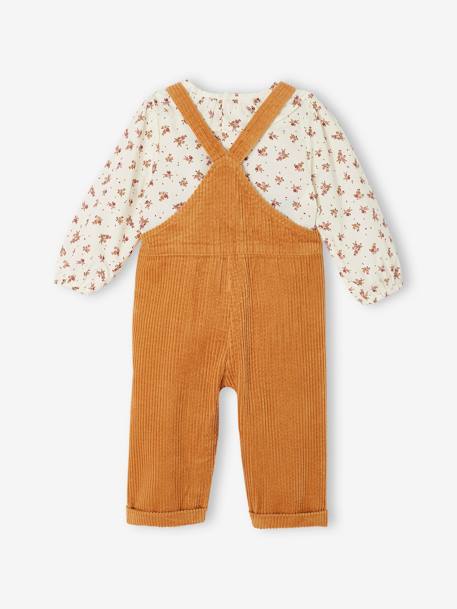 Ensemble blouse + salopette  bébé caramel+vieux rose 4 - vertbaudet enfant 