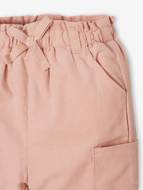 Pantalon battle velours doublé polaire bébé rose poudré 3 - vertbaudet enfant 