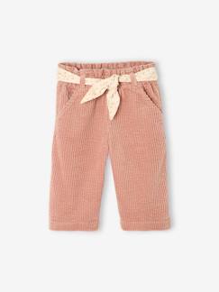 Bébé-Pantalon, jean-Pantalon large en velours ceinture à fleurs bébé