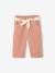 Pantalon large en velours ceinture à fleurs bébé vanille+vieux rose 4 - vertbaudet enfant 