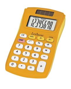 -Calculatrice de Poche - Jaune - 8 Chiffres - Écran Solaire - Double Alimentation - Écologique