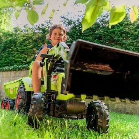 Tractopelle à pédales Claas avec excavatrice arrière et remorque - FALK - Dès 3 ans - Fabriqué en France - 50% de Plastique recyclé VERT 4 - vertbaudet enfant 