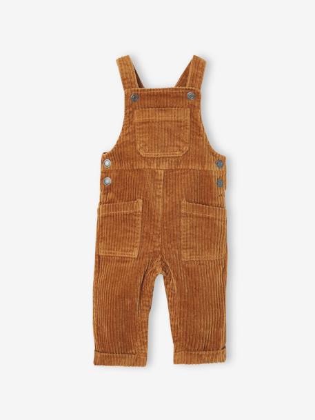 Salopette large en velours bébé garçon caramel 1 - vertbaudet enfant 