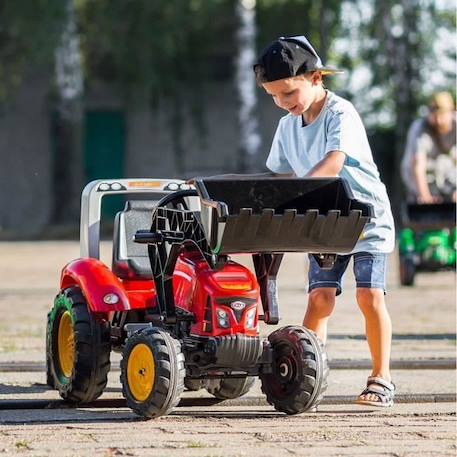 Tractopelle à pédales Supercharger avec remorque - FALK - Dès 3 ans - 100% Fabriqué en France - 50% de plastique recyclé ROUGE 5 - vertbaudet enfant 