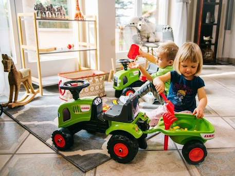 Porteur tracteur Claas avec remorque et accessoires - Dès 12 mois - FALK - 100% fabriqué en France - 40% plastique recyclé VERT 4 - vertbaudet enfant 