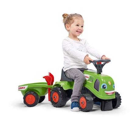 Porteur tracteur Claas avec remorque et accessoires - Dès 12 mois - FALK - 100% fabriqué en France - 40% plastique recyclé VERT 3 - vertbaudet enfant 