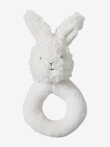 Doudou lapin et hochet en sherpa personnalisable avec mallette blanc 5 - vertbaudet enfant 