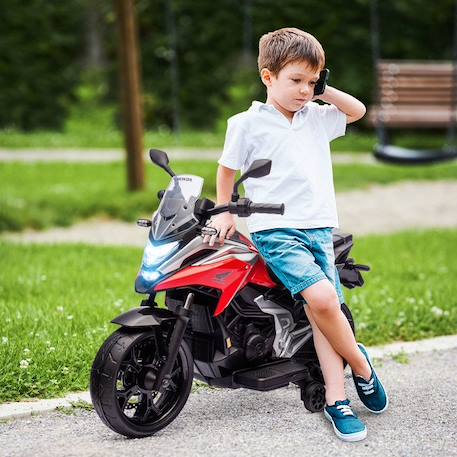 Moto électrique pour enfants 12V moto porteur Honda pour enfants 3 à 6 ans avec musique, phares avec 2 roues d'entraînement - rouge ROUGE 2 - vertbaudet enfant 