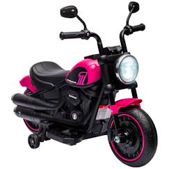 Jouet-Moto électrique pour enfants - HOMCOM - 3 km/h, 6V, phare LED - charge max. 25 kg - 2 roues d'entraînement - moteur puissant - rose