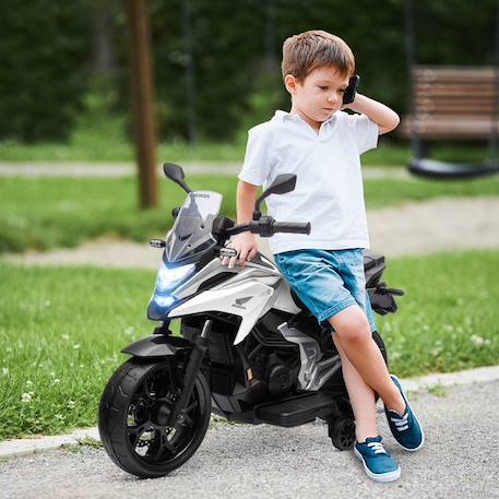 Moto électrique pour enfants moto porteur Honda pour enfants 3 à 6 ans avec musique, phares avec 2 roues d'entraînement - blanc BLANC 2 - vertbaudet enfant 