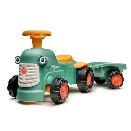 Porteur tracteur Maurice 1er âge avec remorque - Vert - FALK - Dès 12 mois - Fabriqué en France - Contient 90% plastique recyclé VERT 1 - vertbaudet enfant 