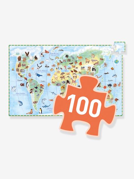 Puzzle 100 pièces Les animaux du monde DJECO multicolore 3 - vertbaudet enfant 