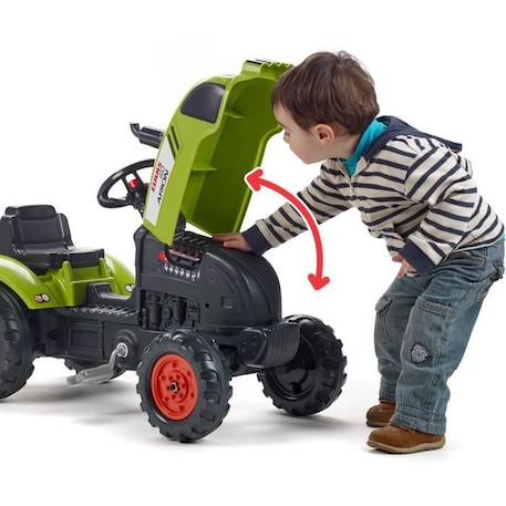 Tracteur à pédales Claas avec capot ouvrant et remorque - Dès 2 ans - FALK - 100% Fabriqué en France - 75% de plastique recyclé VERT 3 - vertbaudet enfant 