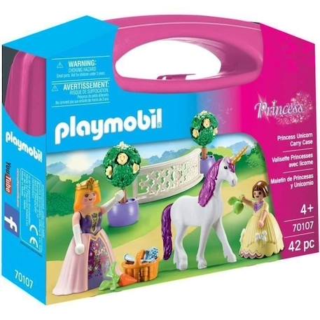 PLAYMOBIL 70107 Valisette Princesses avec licorne, 44 pièces, Dès 4 ans BLANC 6 - vertbaudet enfant 