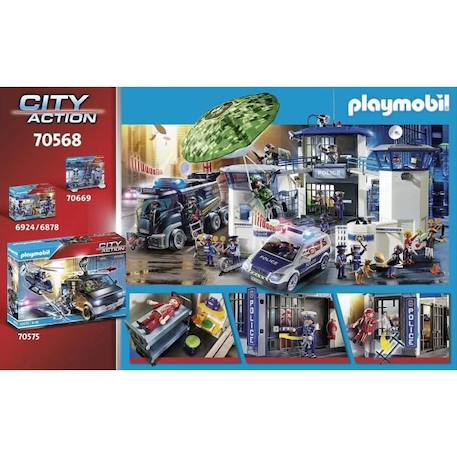 PLAYMOBIL 70568 Poste de police et cambrioleur, City Action les Policiers, Pour enfant dès 4 ans BLEU 3 - vertbaudet enfant 