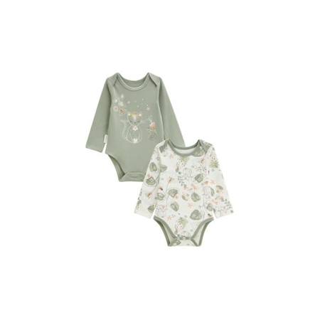 Lot de 2 bodies bébé manches longues Lily VERT 1 - vertbaudet enfant 