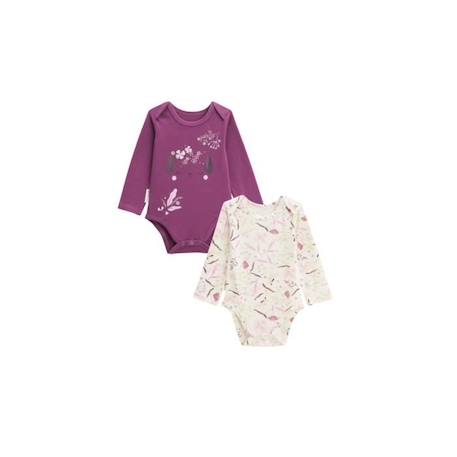 Lot de 2 bodies bébé manches longues Mila ROSE 1 - vertbaudet enfant 