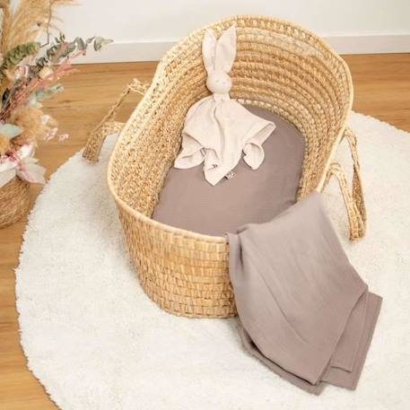 Drap housse couffin en double gaze à carreaux 72 x 32 cm Marron MARRON 3 - vertbaudet enfant 