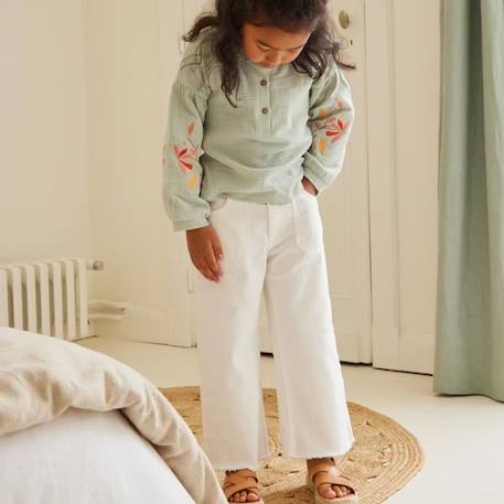 Pantalon bébé Minaouet - PETIT BEGUIN - Large - Blanc - Fille BLANC 4 - vertbaudet enfant 