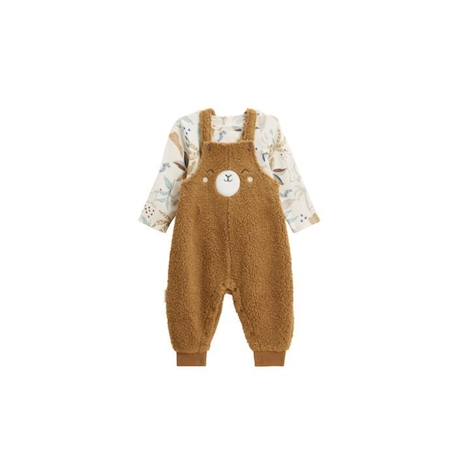 Bébé-Ensemble salopette bébé en sherpa et t-shirt Lamascotte