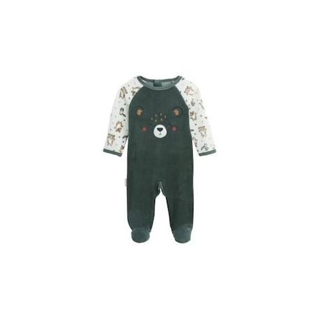 Pyjama bébé en velours - PETIT BEGUIN - Meilleur Copain - Vert - Garçon - Bébé VERT 1 - vertbaudet enfant 