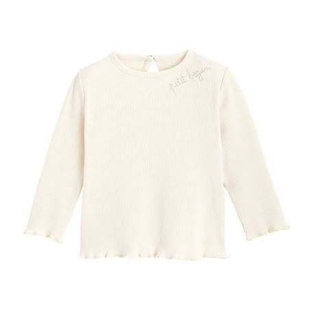 T-shirt fille manches longues basique BEIGE 1 - vertbaudet enfant 